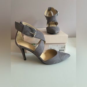Chinese Laundry Grey Pointed Toe Heel with Ankle Strap